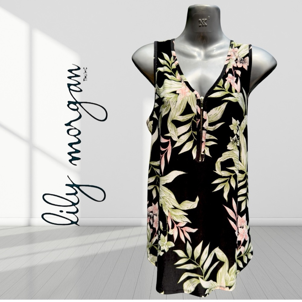 Lily Morgan Black Floral Women's Top